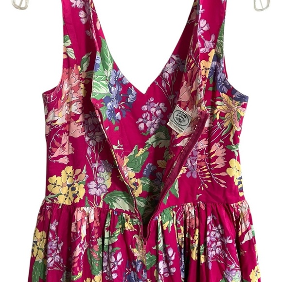 VTG 80’s Laura Ashley Maxi Pink Floral Cottagecore Prairie Dress W/Jacket Sz 14 - Picture 5 of 12